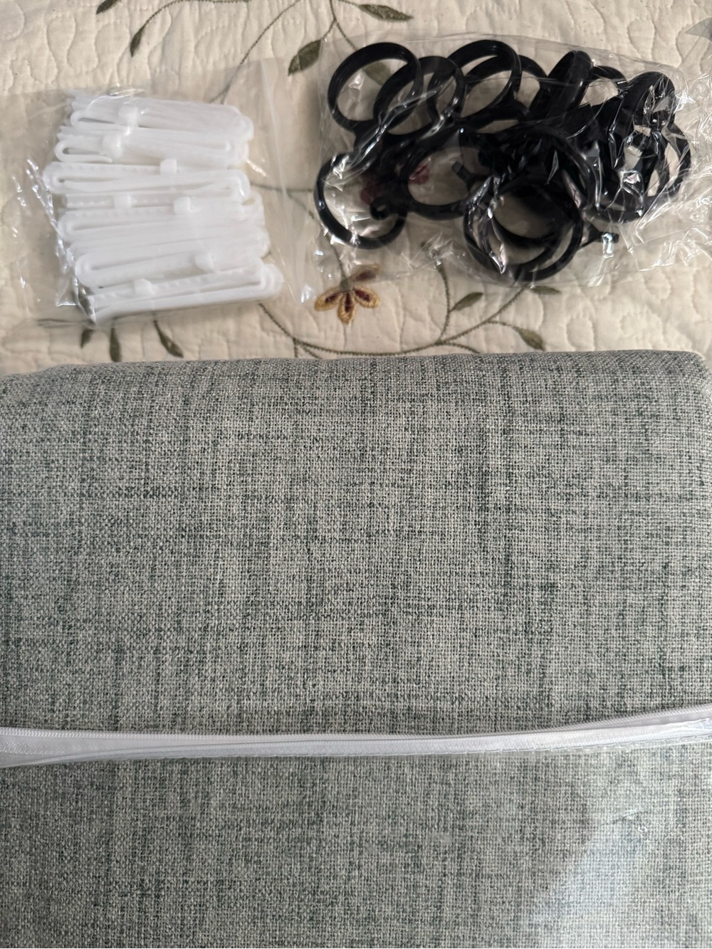 Light Gray Textured Drapery Panel - Picture 3 of 5